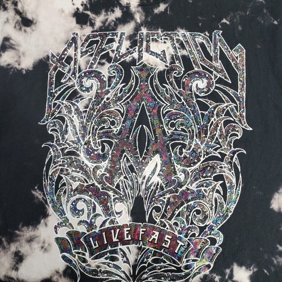 Tops | New Affliction Size Small Live Fast Tshirt Black Gold Women ...